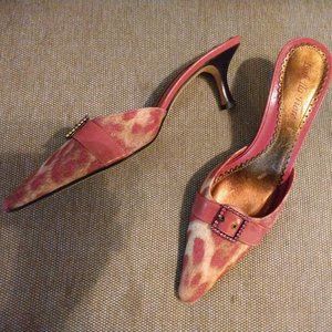 ❤️ISABELLA FIORE Rose Leopard / Pink Crystal Kitten Heel Shoes 7.5